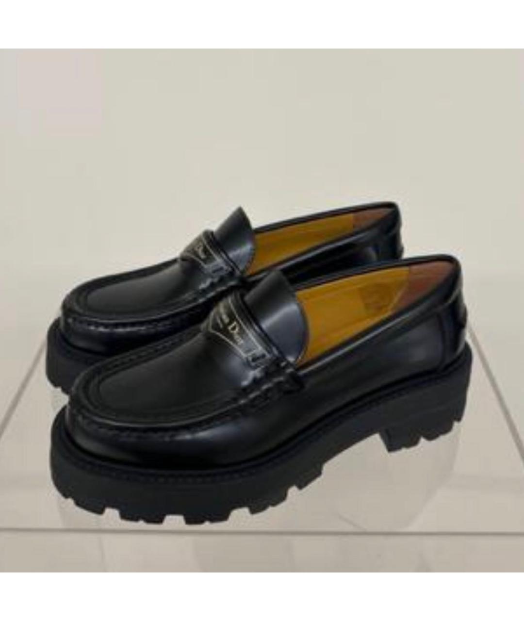 CHRISTIAN DIOR Черные кожаные лоферы, фото 5