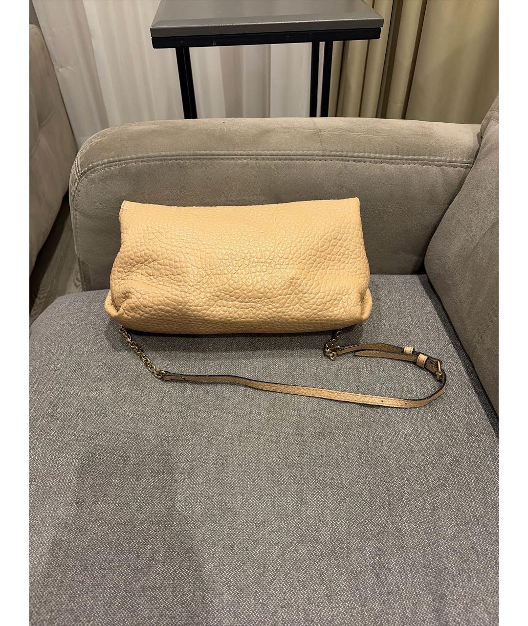 BURBERRY Бежевая кожаная сумка через плечо, фото 3