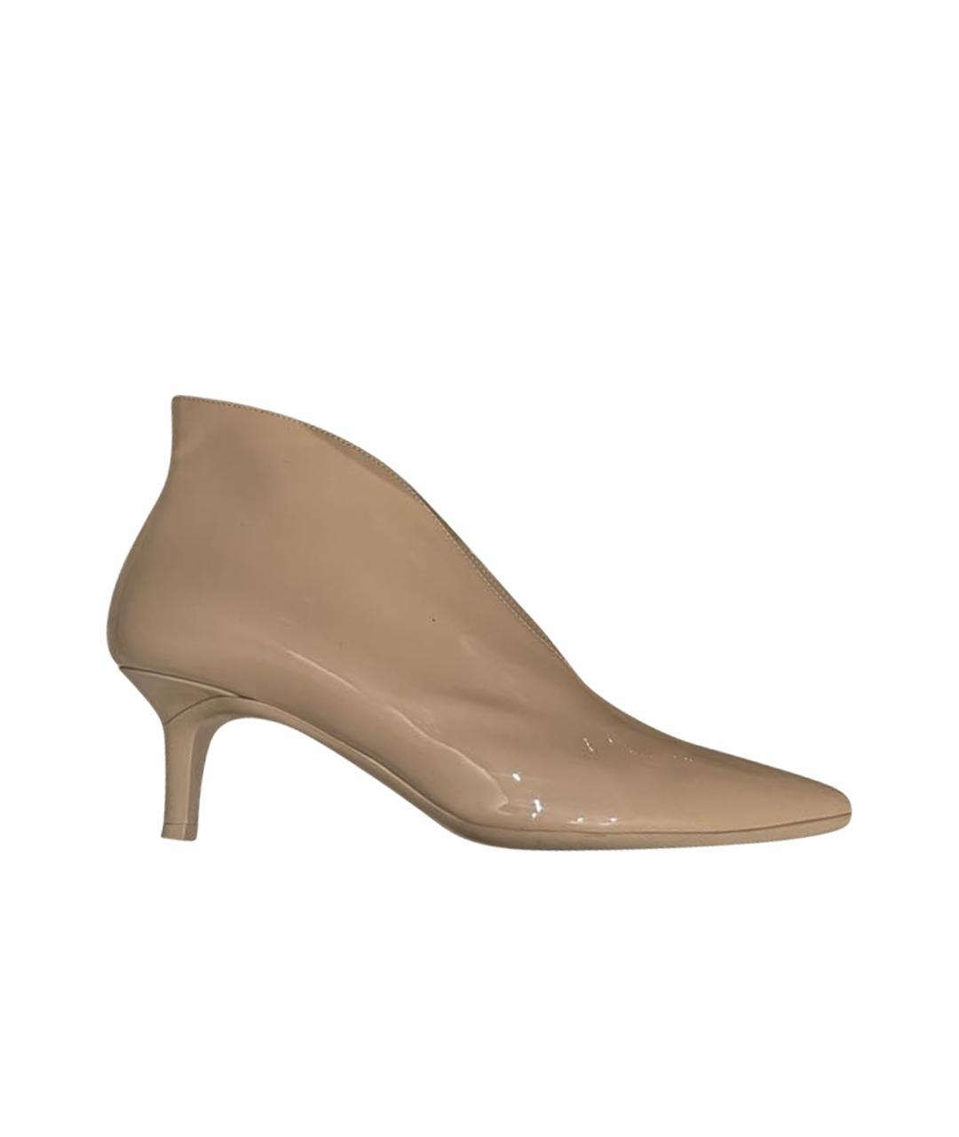 GIANVITO ROSSI Бежевые ботильоны из лакированной кожи, фото 1