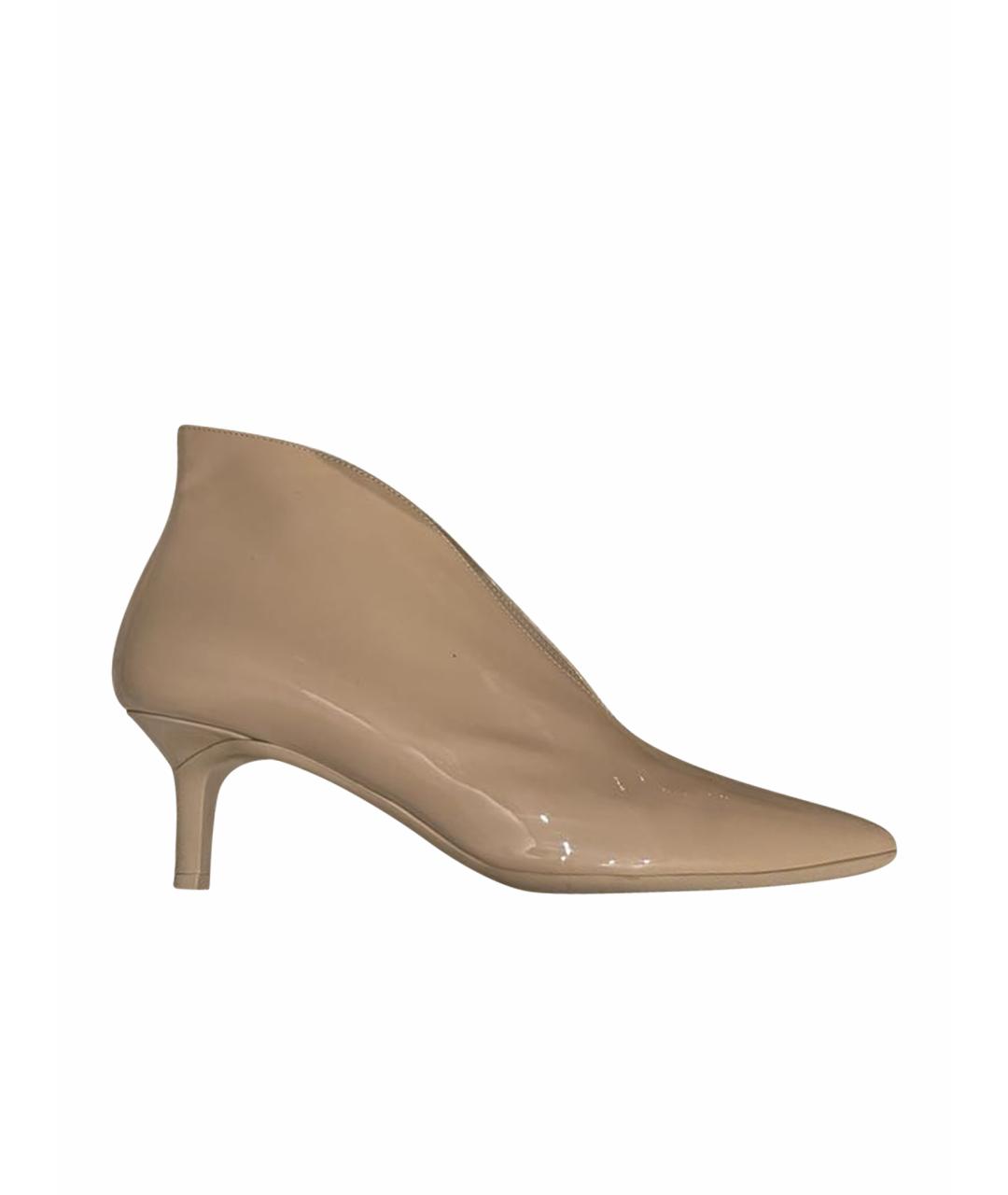 GIANVITO ROSSI Бежевые ботильоны из лакированной кожи, фото 5