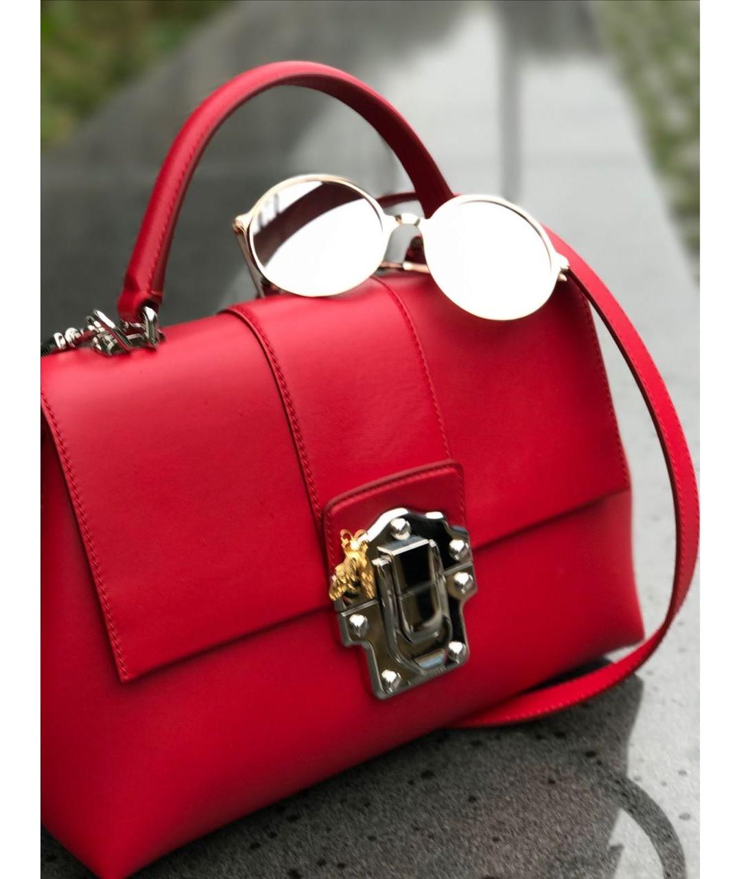 DOLCE&GABBANA Красная кожаная сумка через плечо, фото 2