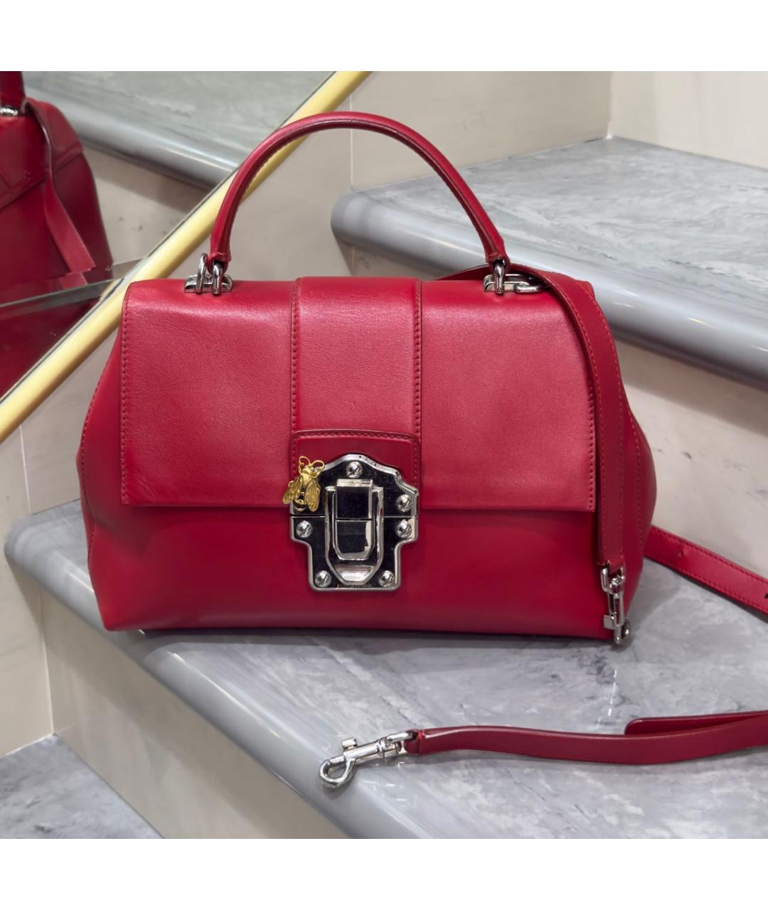 DOLCE&GABBANA Красная кожаная сумка через плечо, фото 3