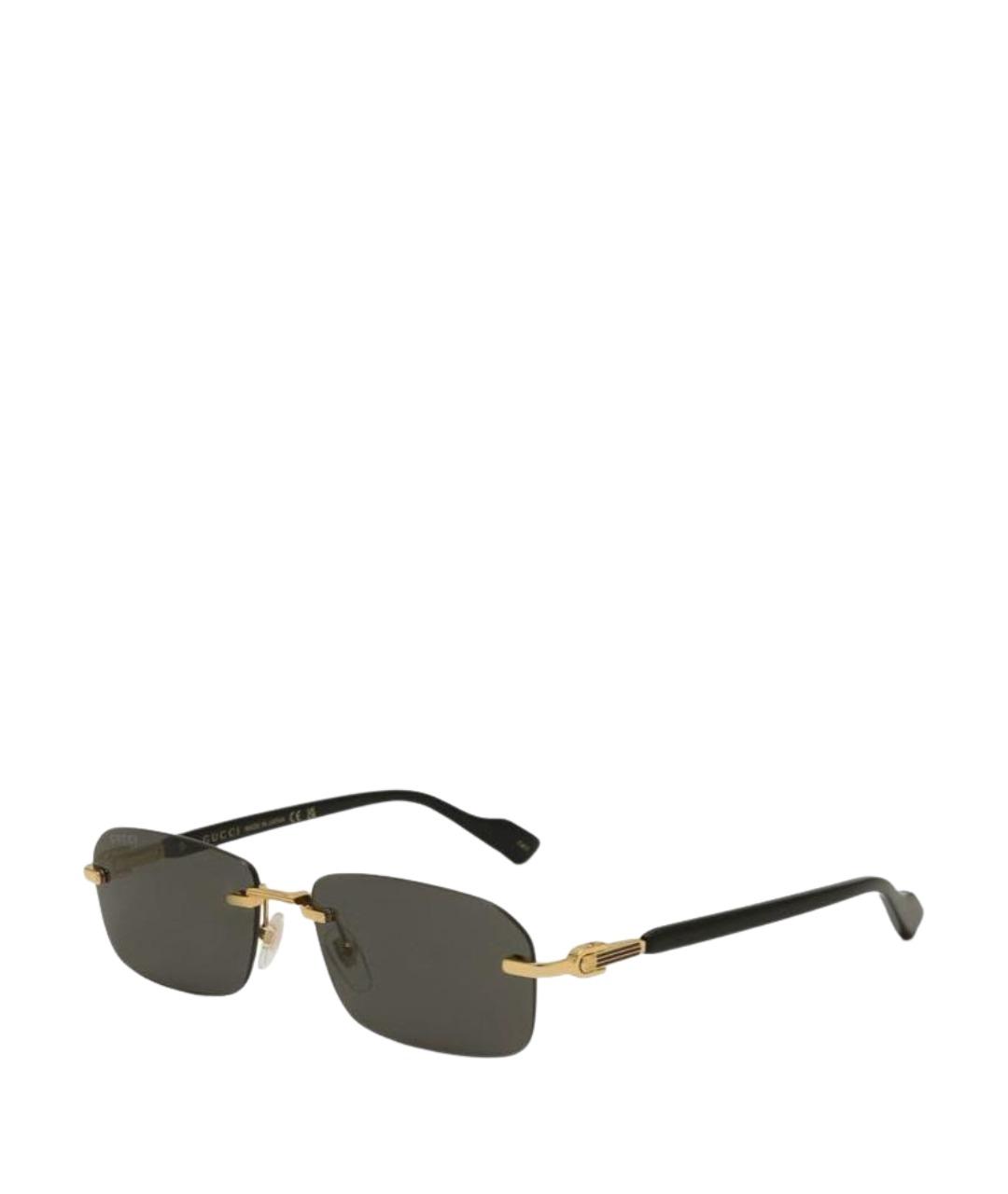 GUCCI Черные металлические солнцезащитные очки, фото 1