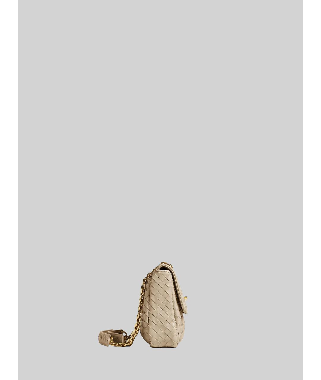 BOTTEGA VENETA Бежевая кожаная сумка через плечо, фото 2