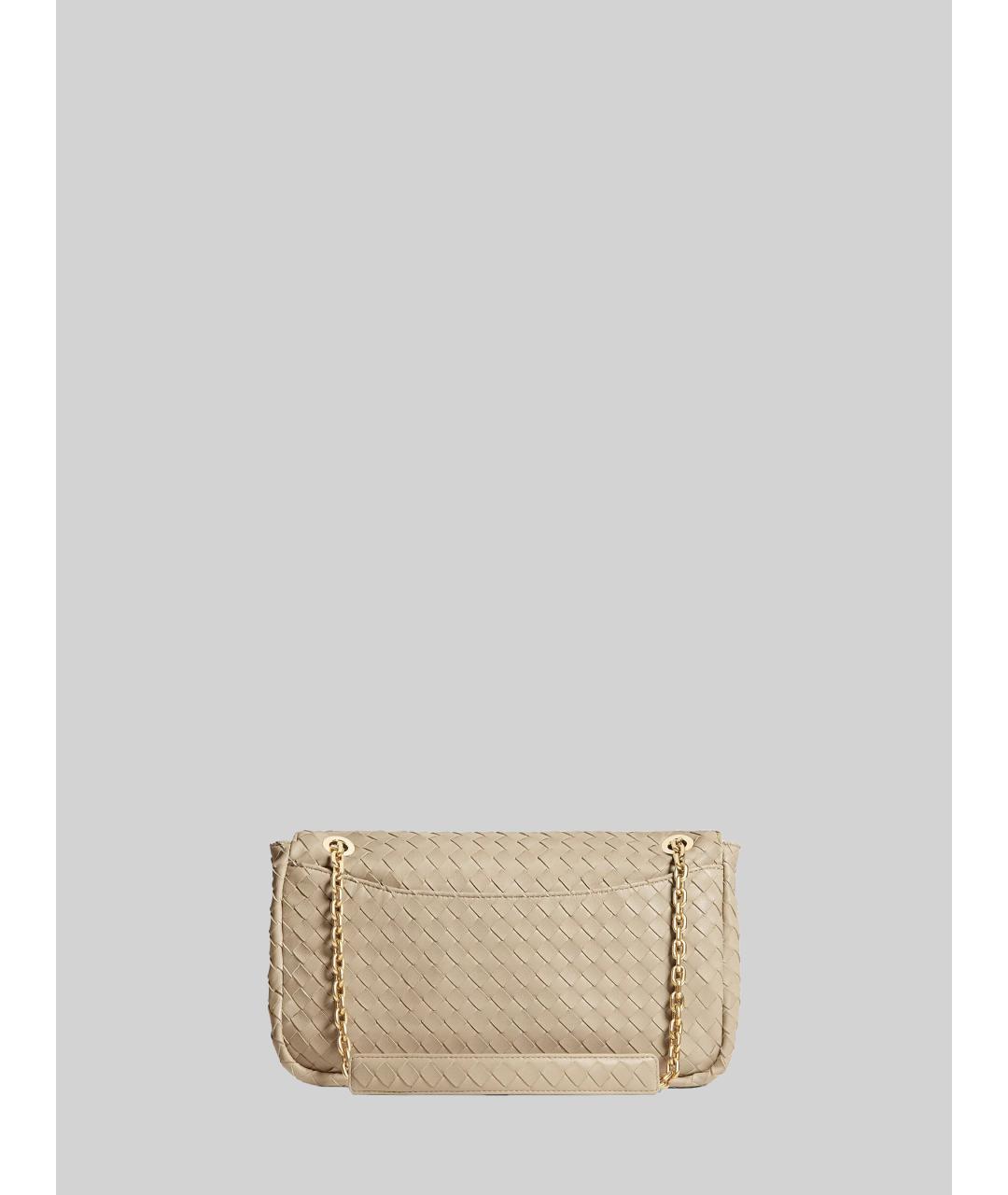 BOTTEGA VENETA Бежевая кожаная сумка через плечо, фото 3