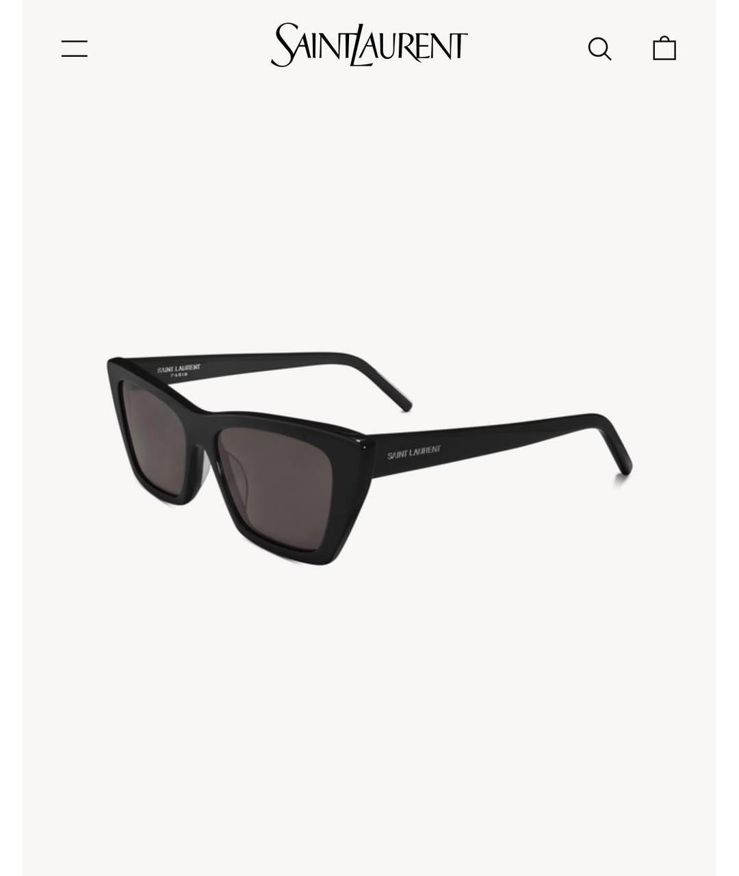 SAINT LAURENT Черные пластиковые солнцезащитные очки, фото 2