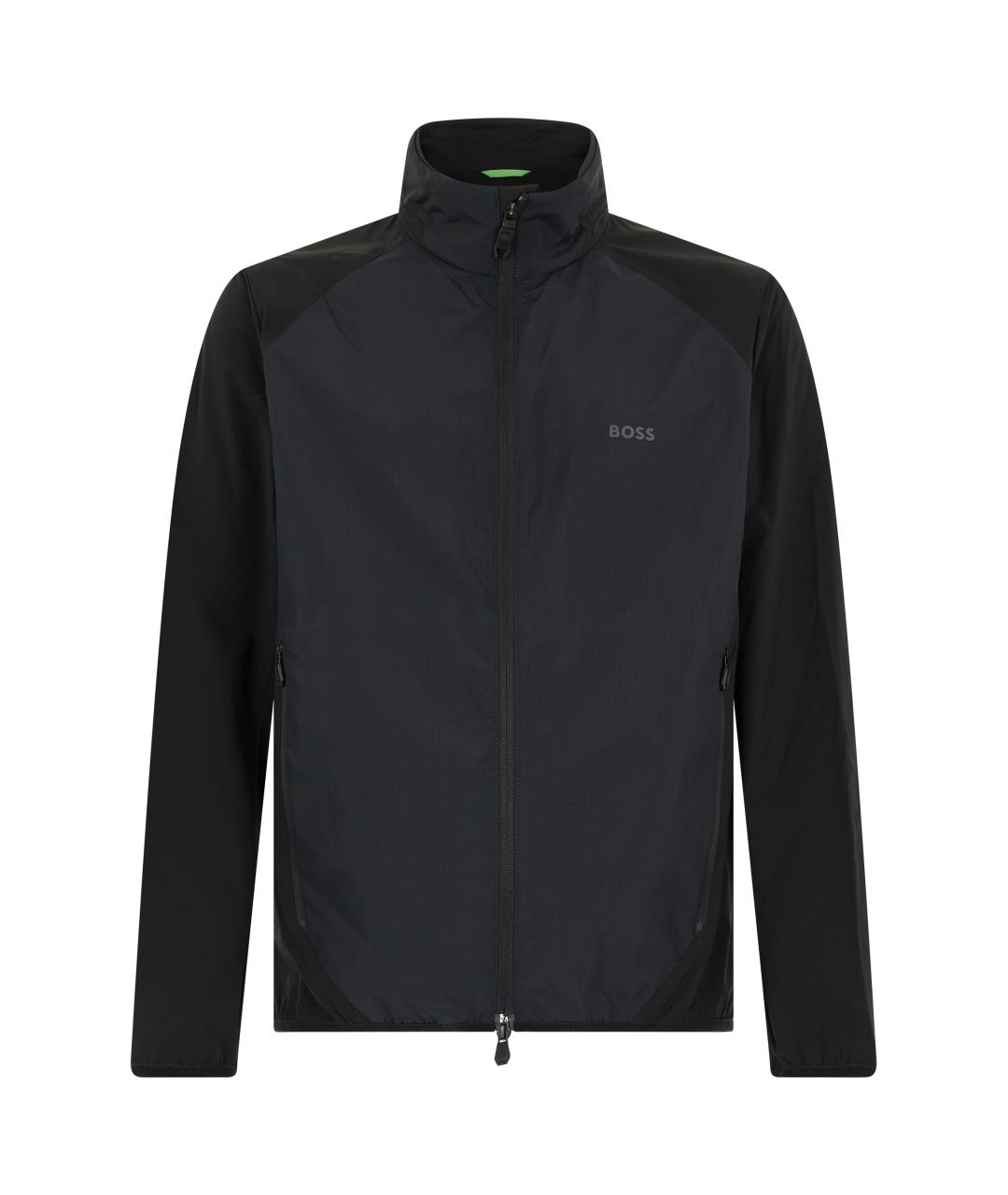 HUGO BOSS Черная полиуретановая спортивная куртка, фото 1