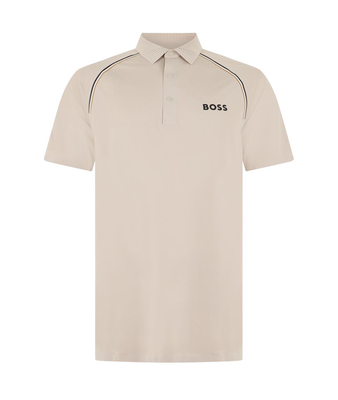 HUGO BOSS Бежевое поло с коротким рукавом, фото 1