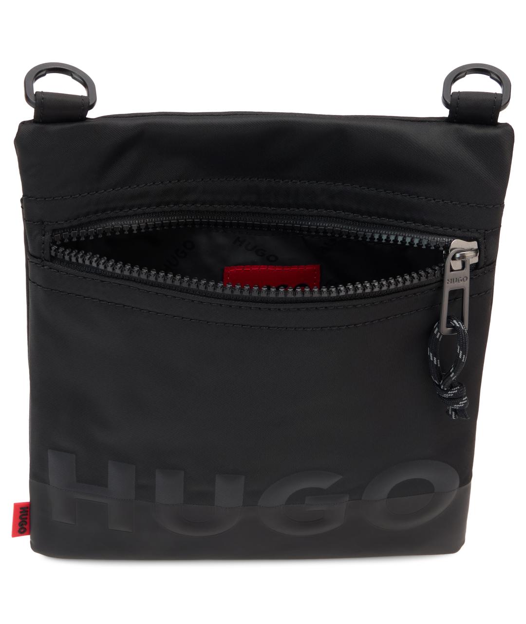 HUGO BOSS Черная тканевая сумка на плечо, фото 4