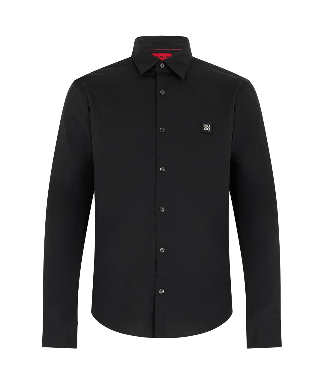 HUGO BOSS Черная хлопковая кэжуал рубашка, фото 1