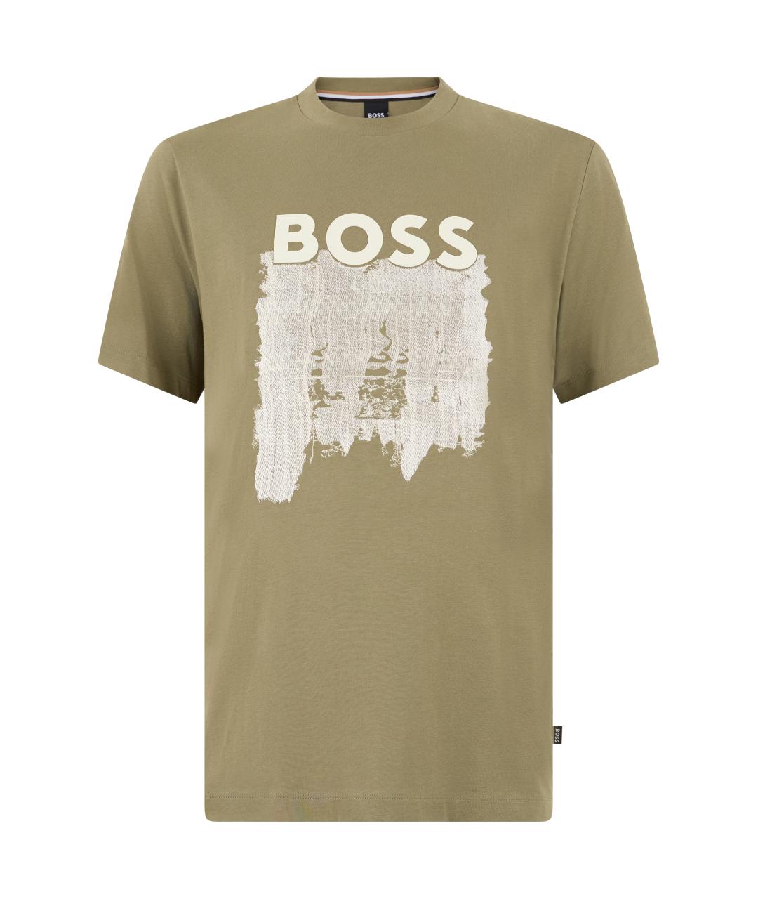 HUGO BOSS Хаки хлопковая футболка, фото 1