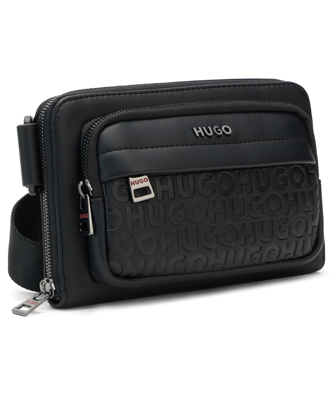 HUGO BOSS Черная поясная сумка из искусственной кожи, фото 2