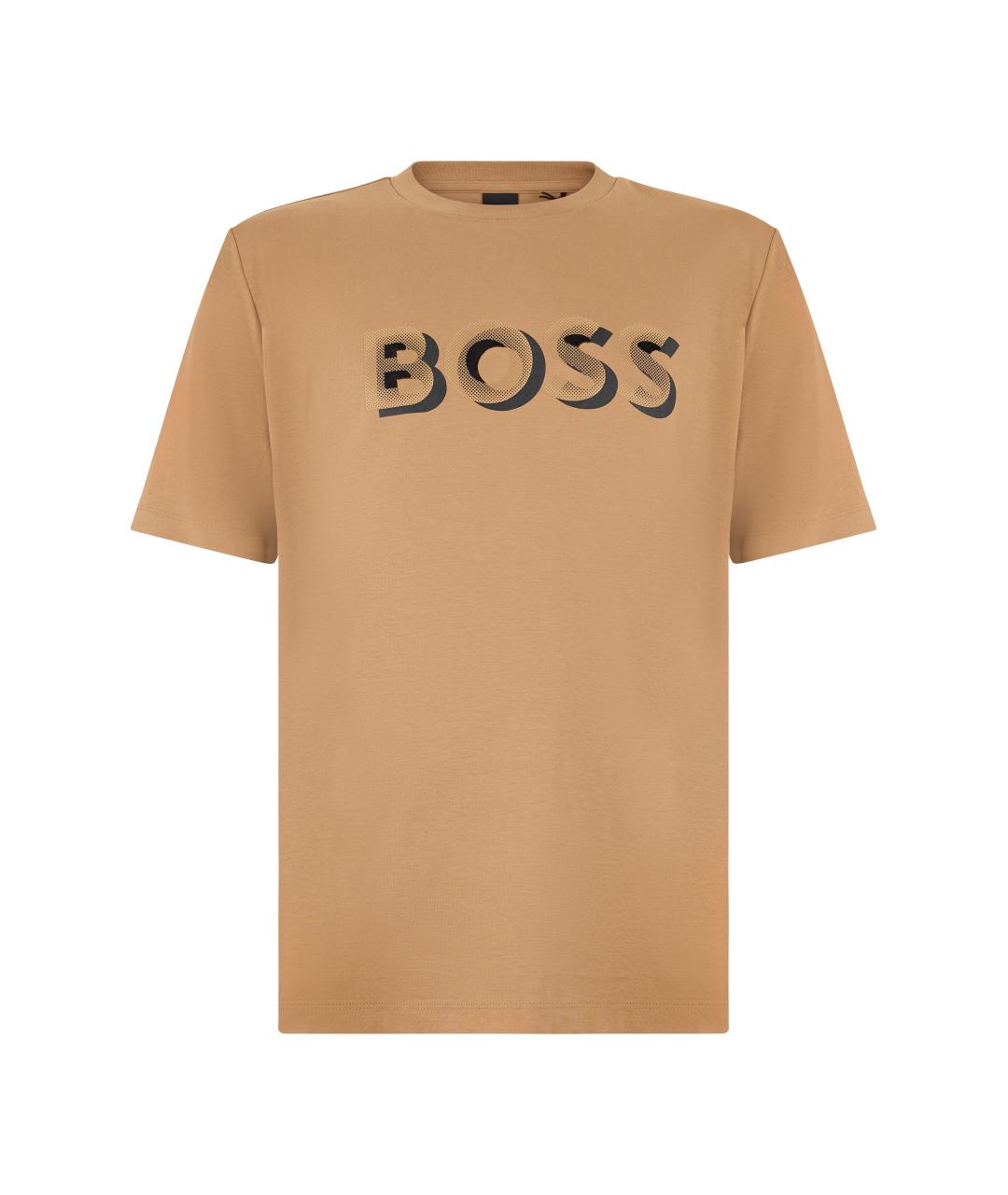 HUGO BOSS Бежевая хлопковая футболка, фото 1
