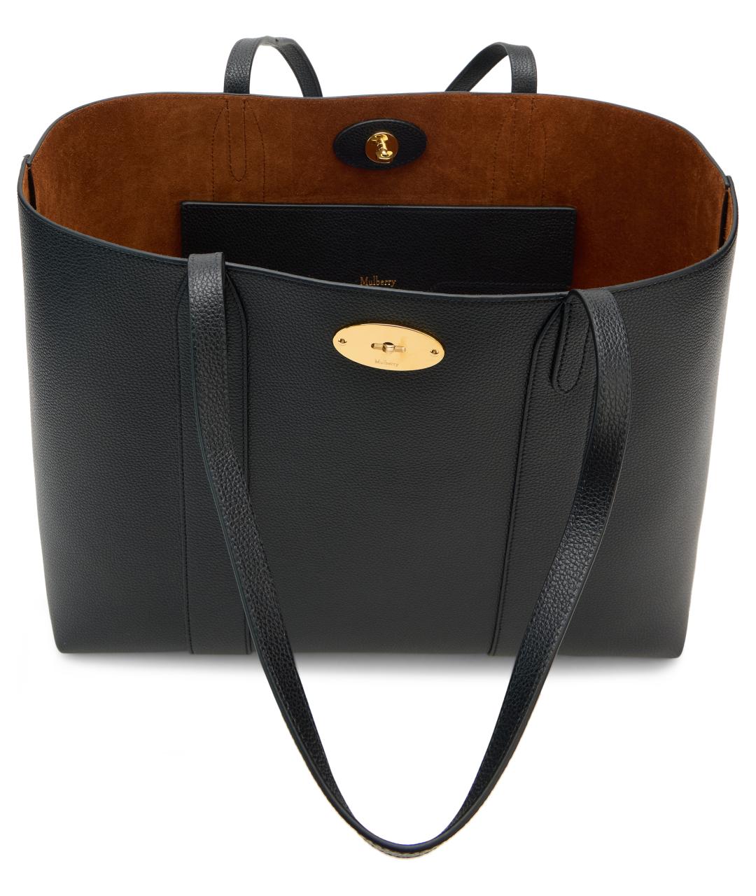 MULBERRY Черная кожаная сумка тоут, фото 4