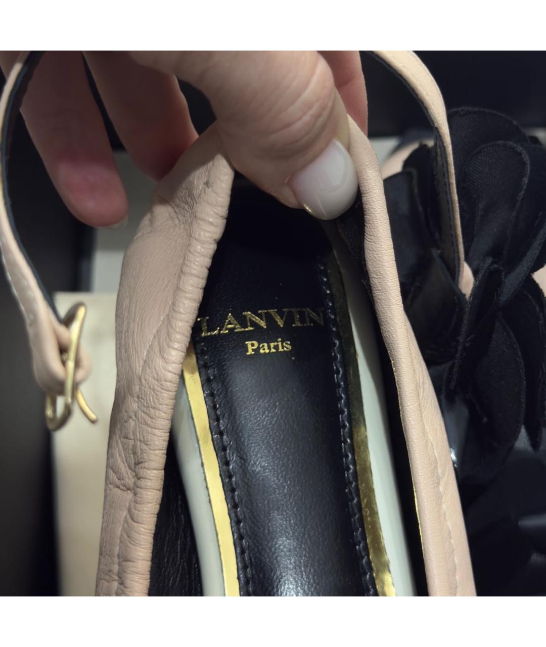 LANVIN Бежевые кожаные балетки, фото 8
