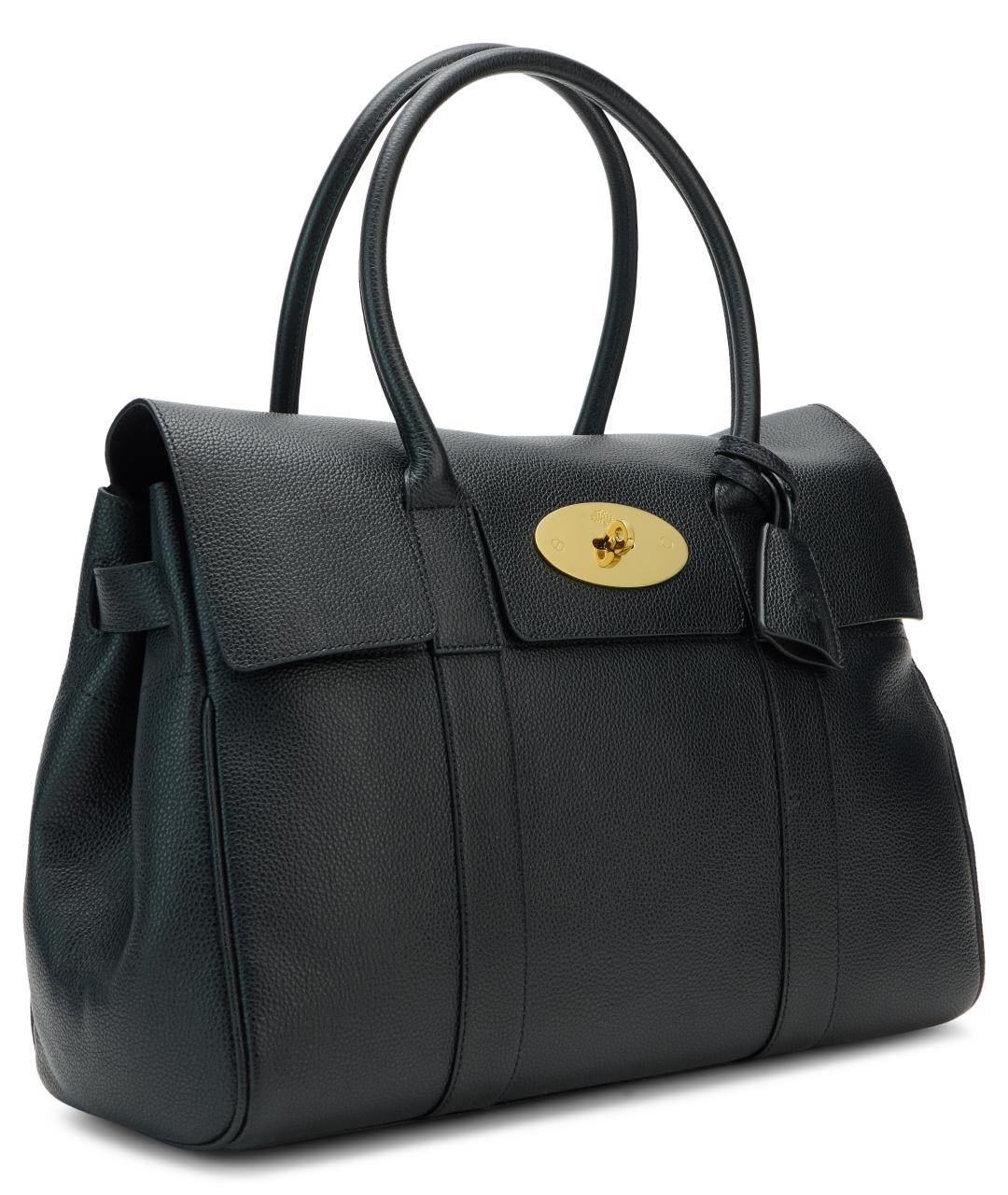 MULBERRY Черная кожаная сумка тоут, фото 3