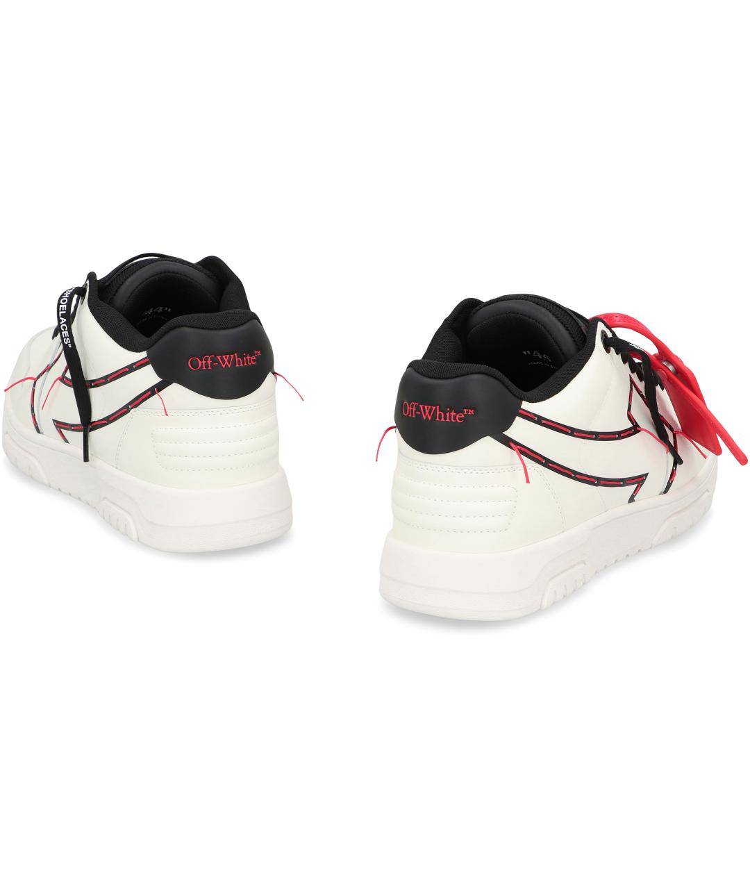 OFF-WHITE Белые кожаные низкие кроссовки / кеды, фото 3