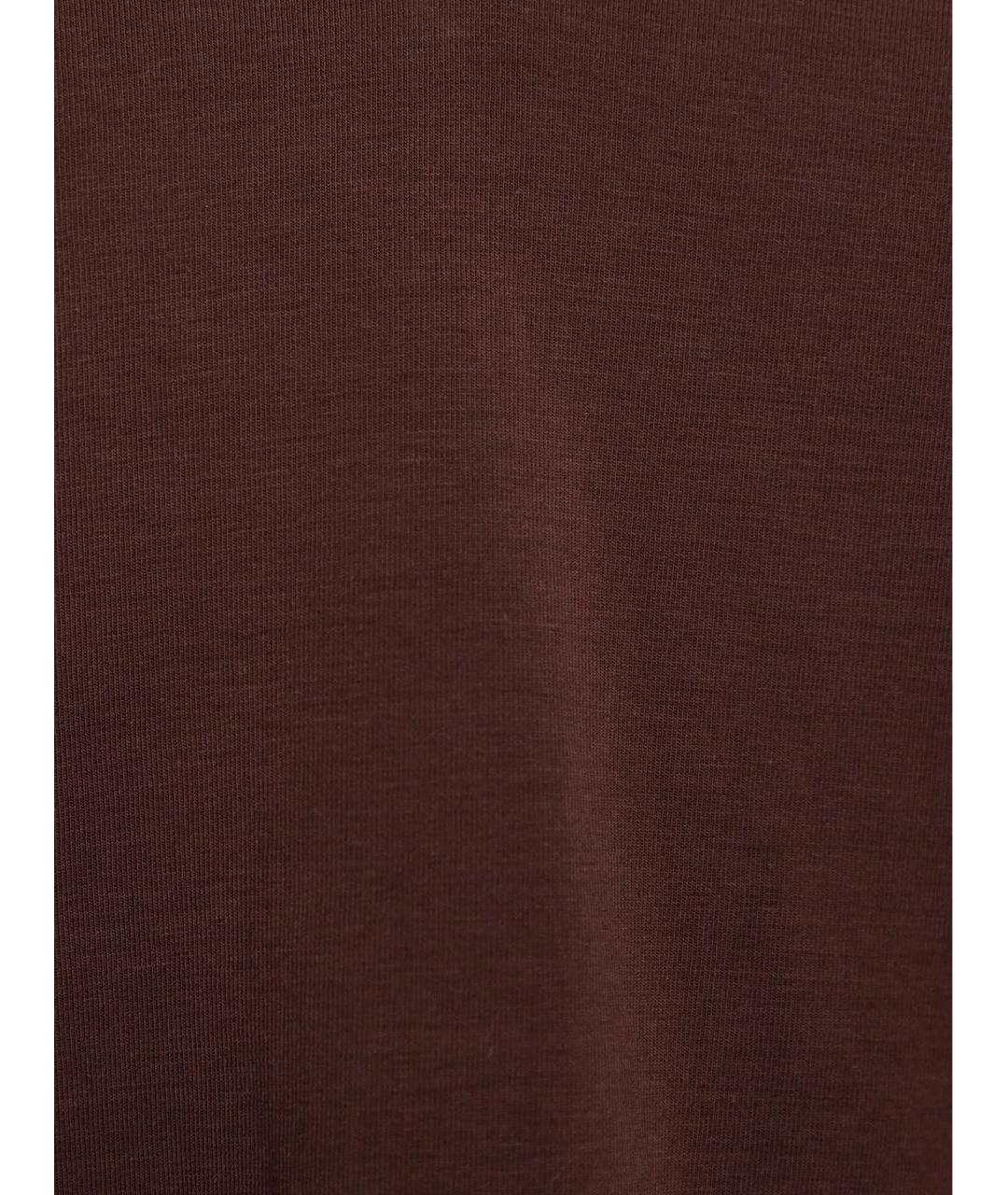 BRUNELLO CUCINELLI Коричневая хлопко-эластановая футболка, фото 5