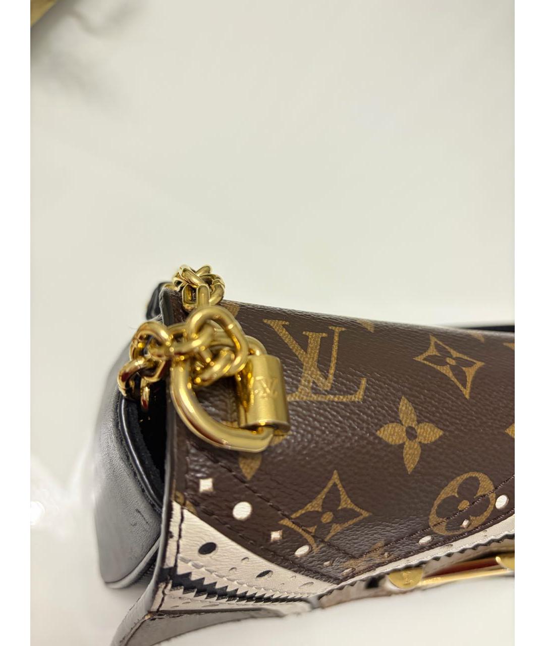 LOUIS VUITTON Коричневая кожаная сумка через плечо, фото 5