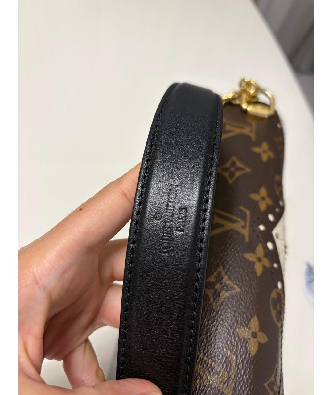LOUIS VUITTON Коричневая кожаная сумка через плечо, фото 6