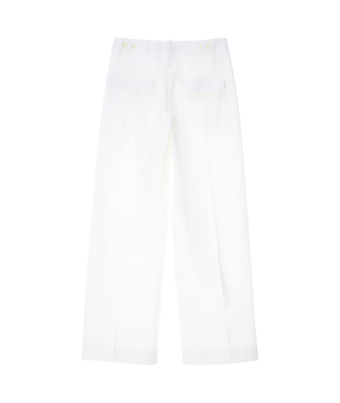 Carven Белые хлопковые прямые брюки, фото 3