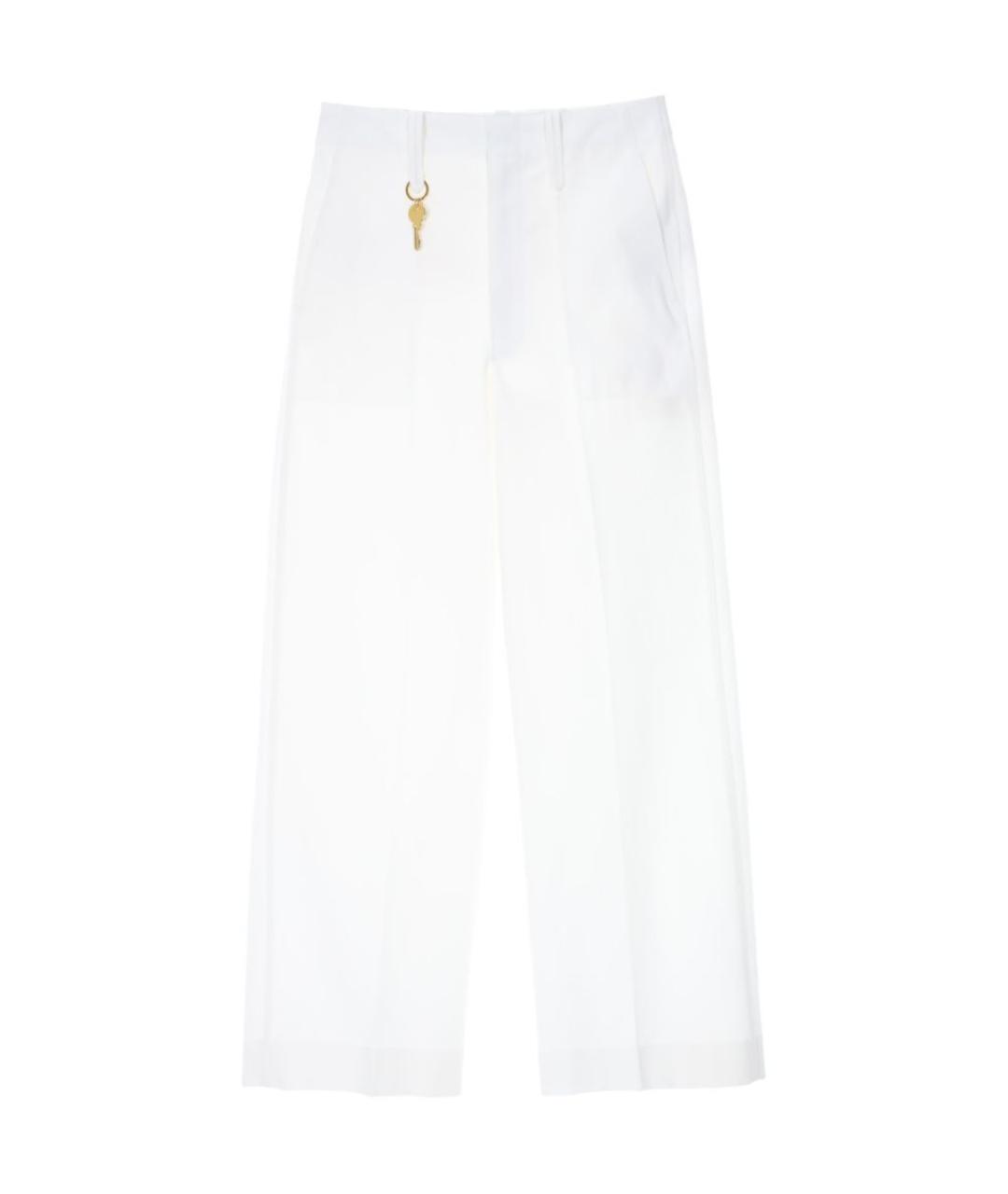 Carven Белые хлопковые прямые брюки, фото 1
