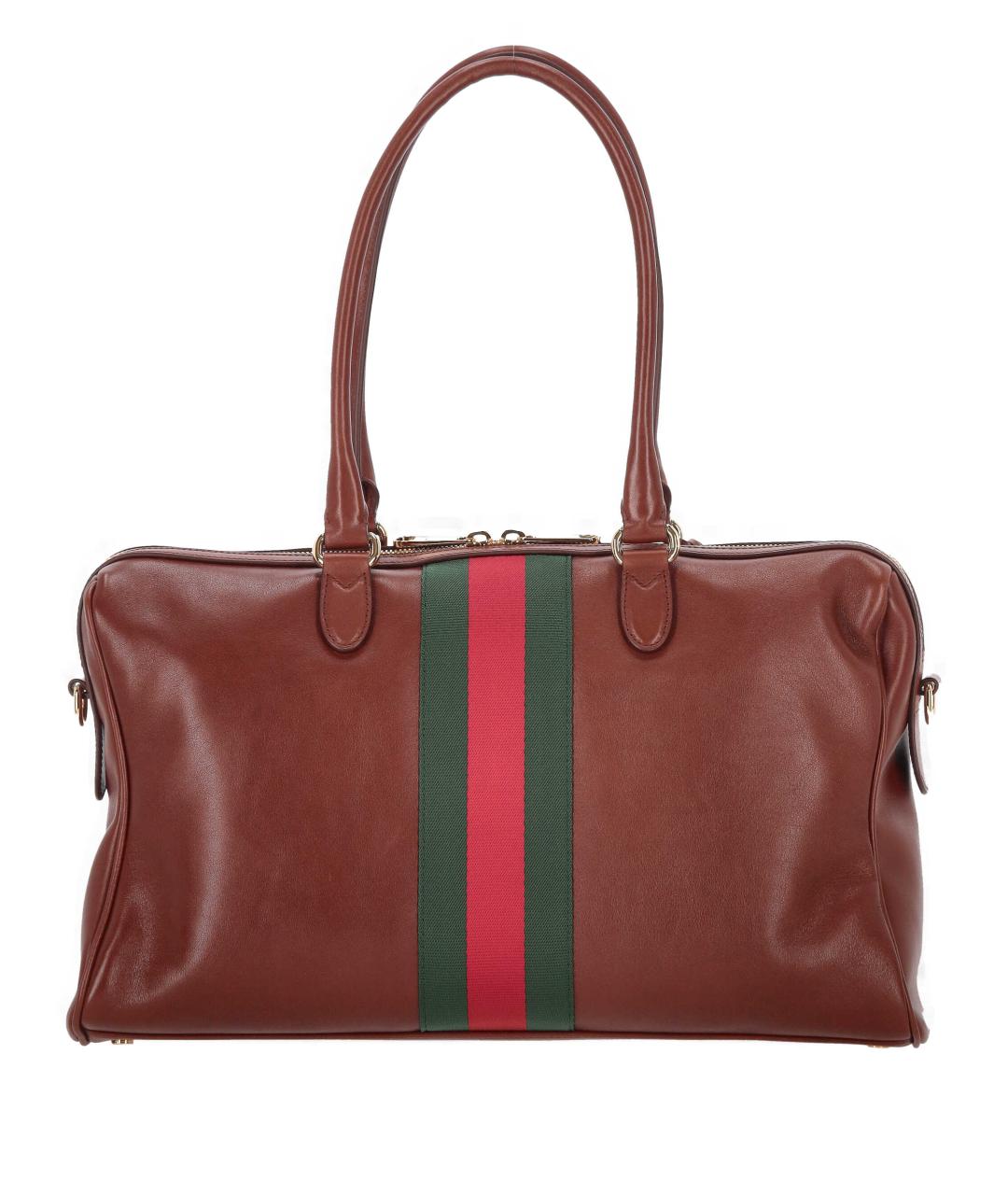 GUCCI Коричневая кожаная сумка тоут, фото 3