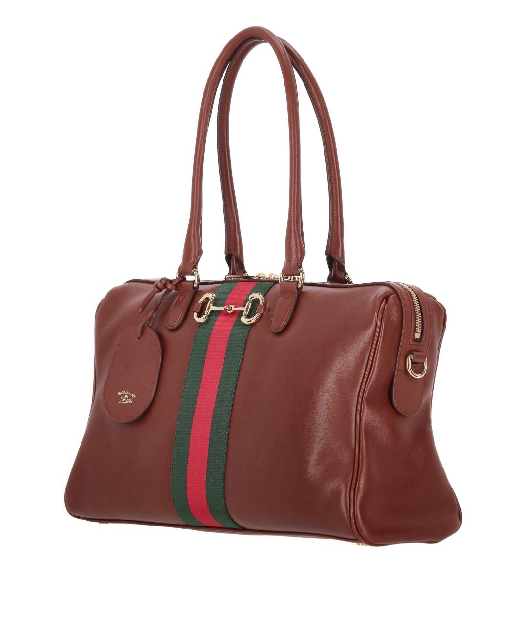 GUCCI Коричневая кожаная сумка тоут, фото 2