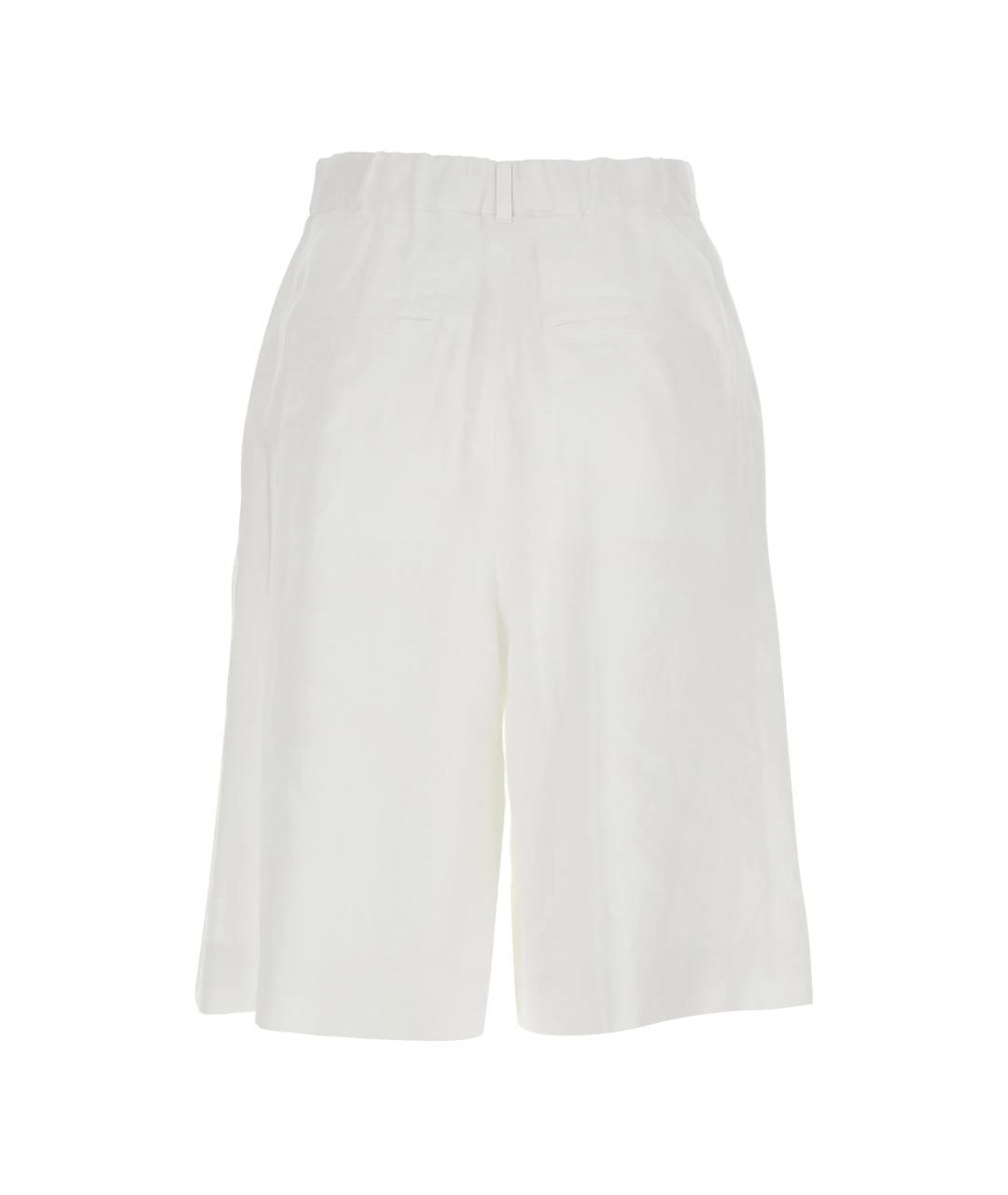 MAX MARA Белые льняные шорты, фото 3
