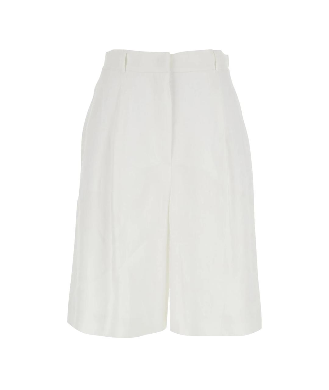 MAX MARA Белые льняные шорты, фото 1