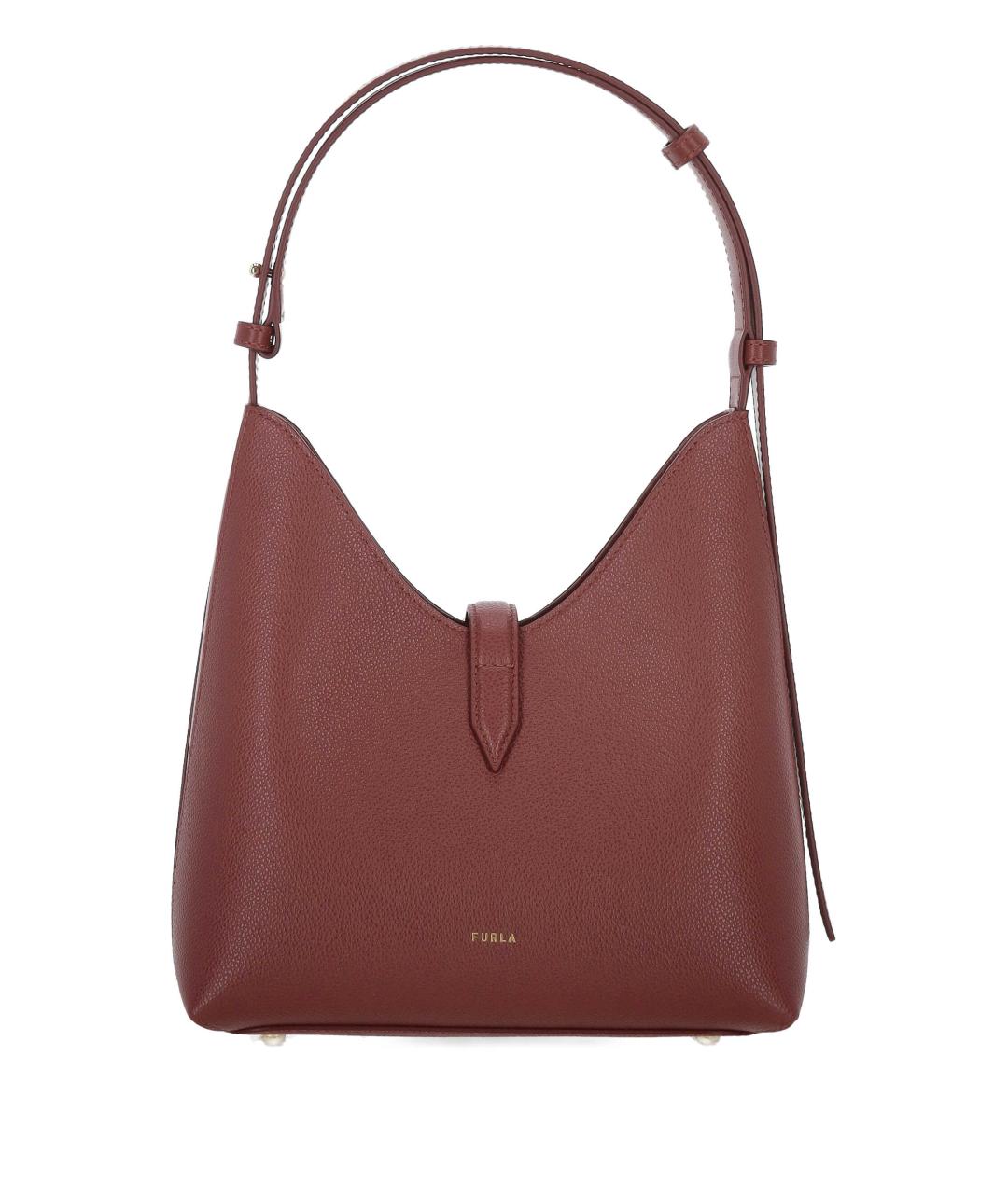 FURLA Бордовая кожаная сумка через плечо, фото 3