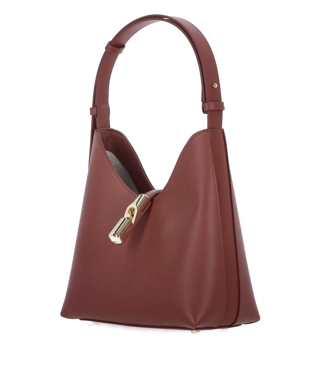 FURLA Бордовая кожаная сумка через плечо, фото 2