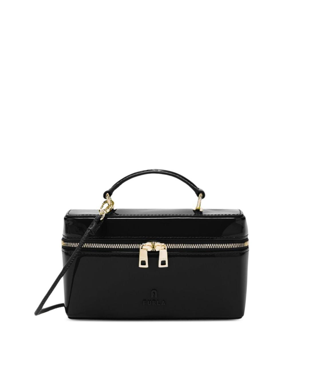 FURLA Черная кожаная сумка с короткими ручками, фото 1