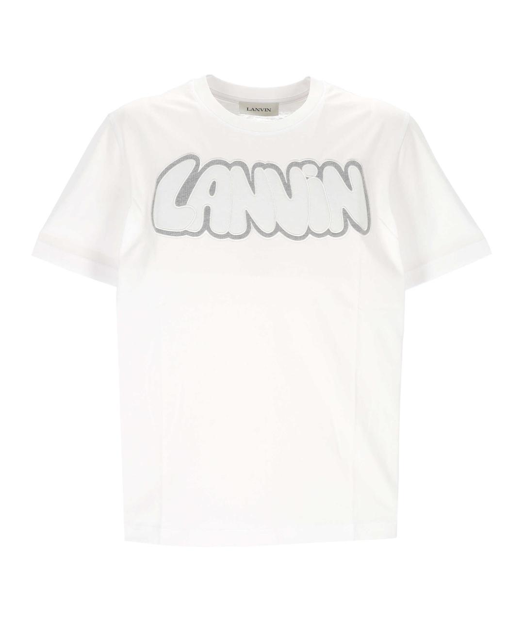 LANVIN Белая хлопковая футболка, фото 1