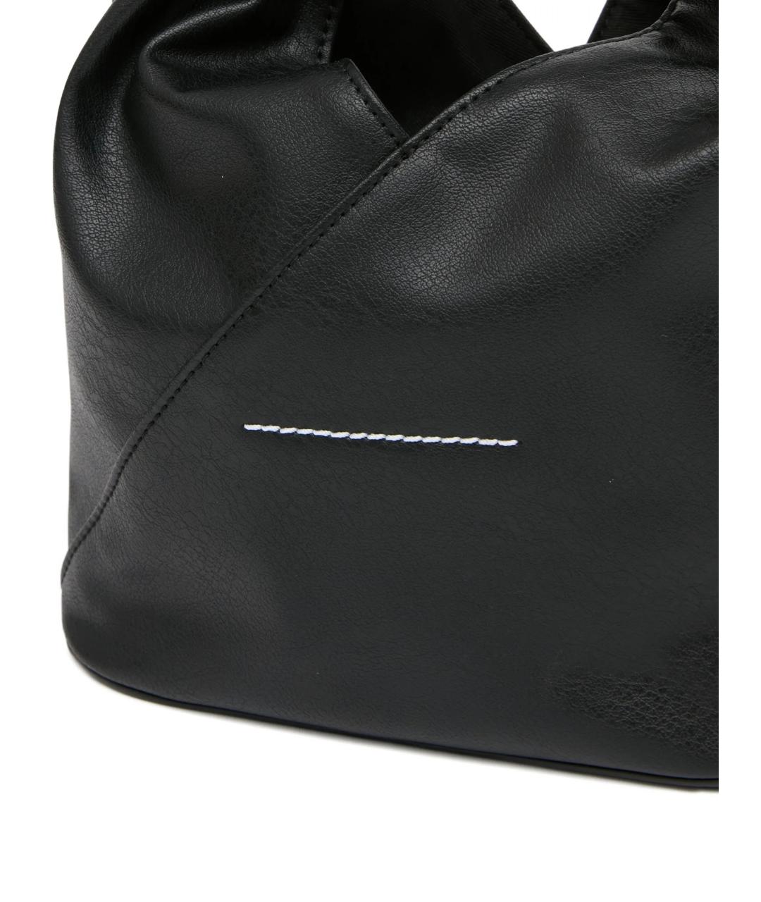 MM6 MAISON MARGIELA Черная кожаная сумка через плечо, фото 4
