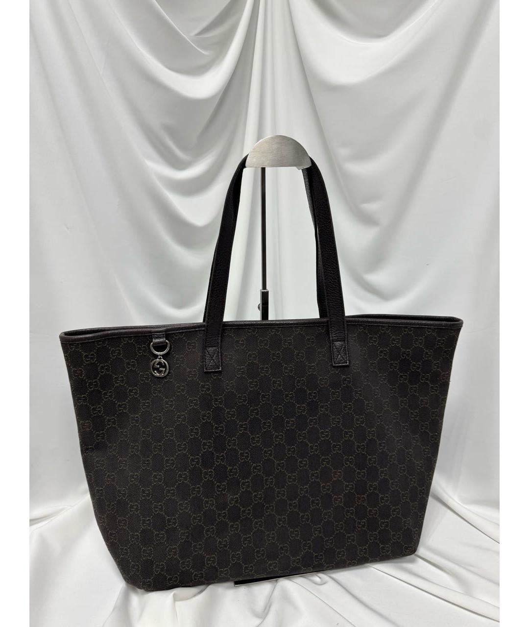 GUCCI Коричневая кожаная сумка тоут, фото 2
