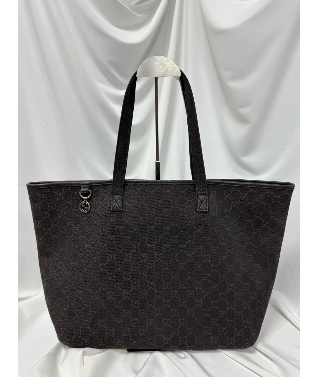 GUCCI Коричневая кожаная сумка тоут, фото 9