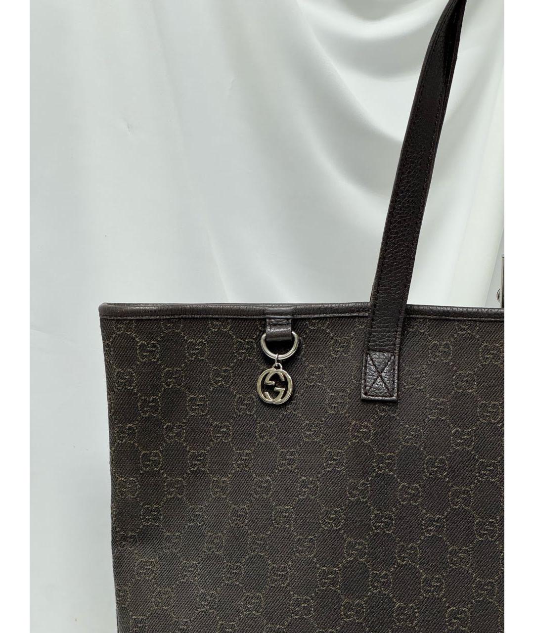 GUCCI Коричневая кожаная сумка тоут, фото 3