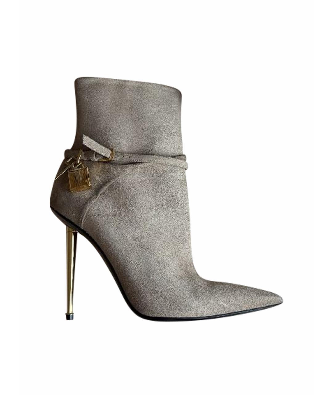 TOM FORD Бежевые замшевые ботильоны, фото 1
