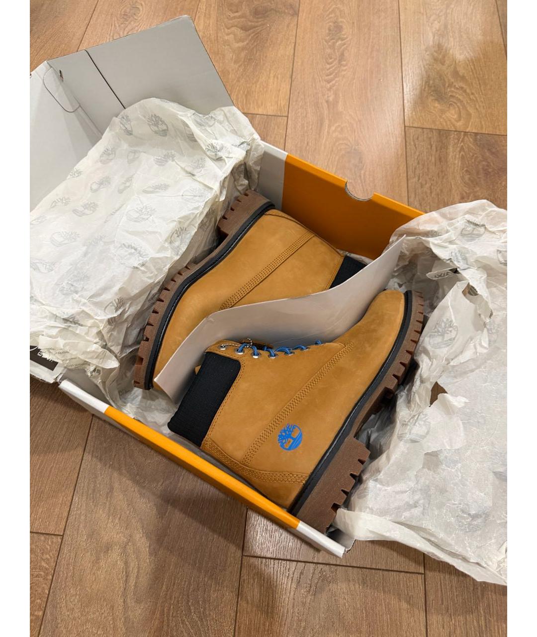 TIMBERLAND Горчичные нубуковые высокие ботинки, фото 8