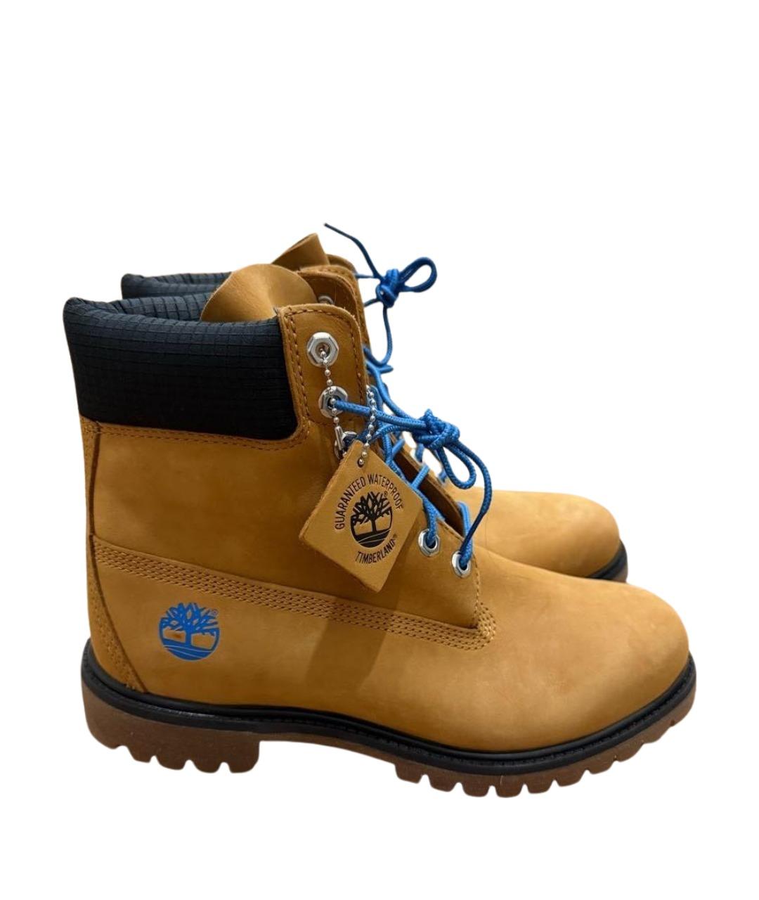 TIMBERLAND Горчичные нубуковые высокие ботинки, фото 1