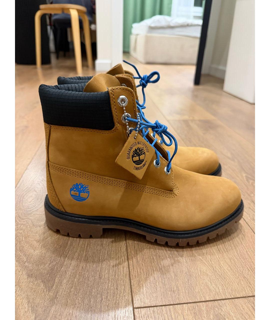TIMBERLAND Горчичные нубуковые высокие ботинки, фото 9