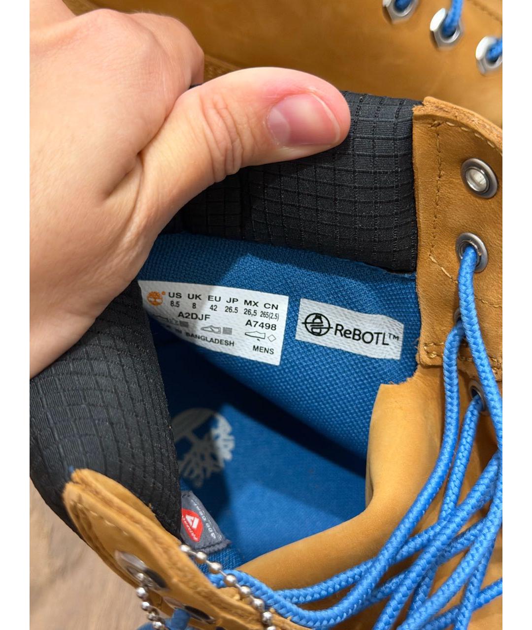 TIMBERLAND Горчичные нубуковые высокие ботинки, фото 6
