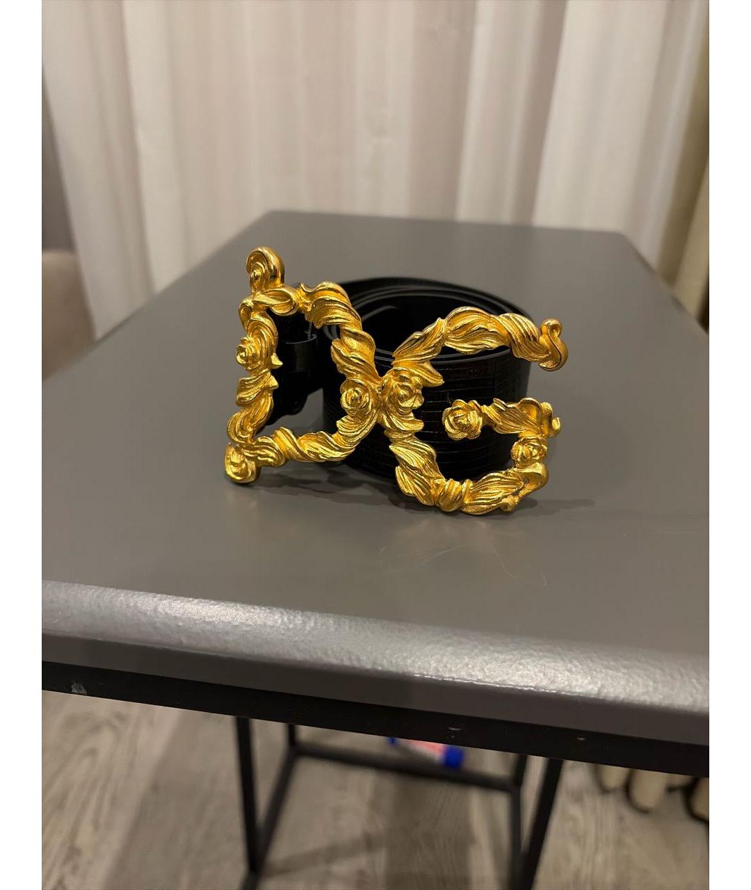 DOLCE&GABBANA Черный кожаный ремень, фото 8