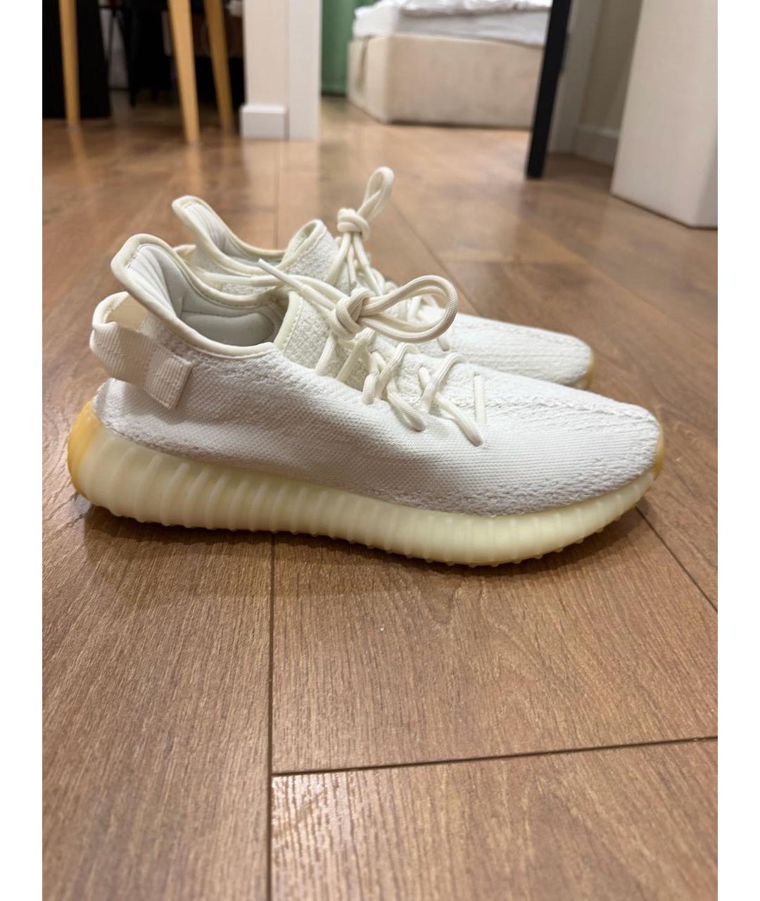 ADIDAS YEEZY Белые текстильные низкие кроссовки / кеды, фото 7