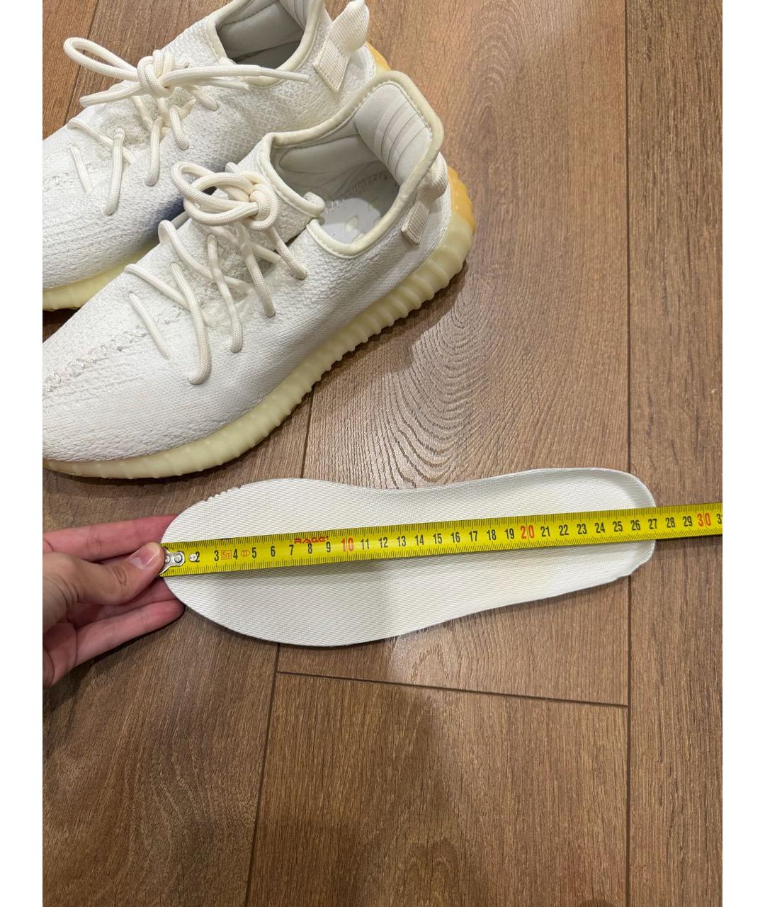ADIDAS YEEZY Белые текстильные низкие кроссовки / кеды, фото 6