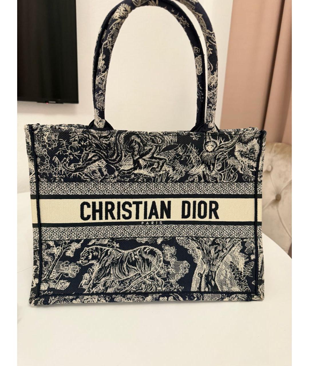 CHRISTIAN DIOR Черная деним сумка тоут, фото 4