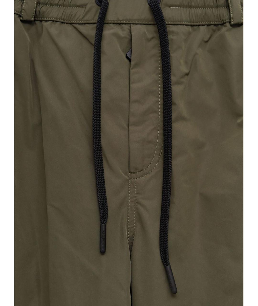 MONCLER GRENOBLE Хаки полиэстеровые повседневные брюки, фото 3