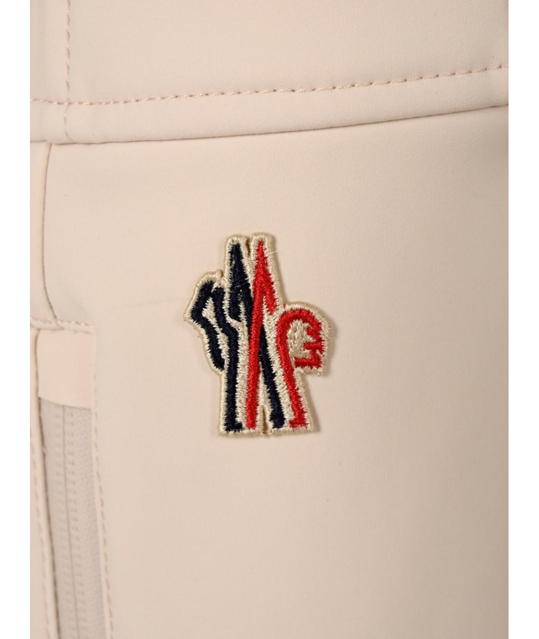 MONCLER GRENOBLE Белые полиамидовые прямые брюки, фото 3