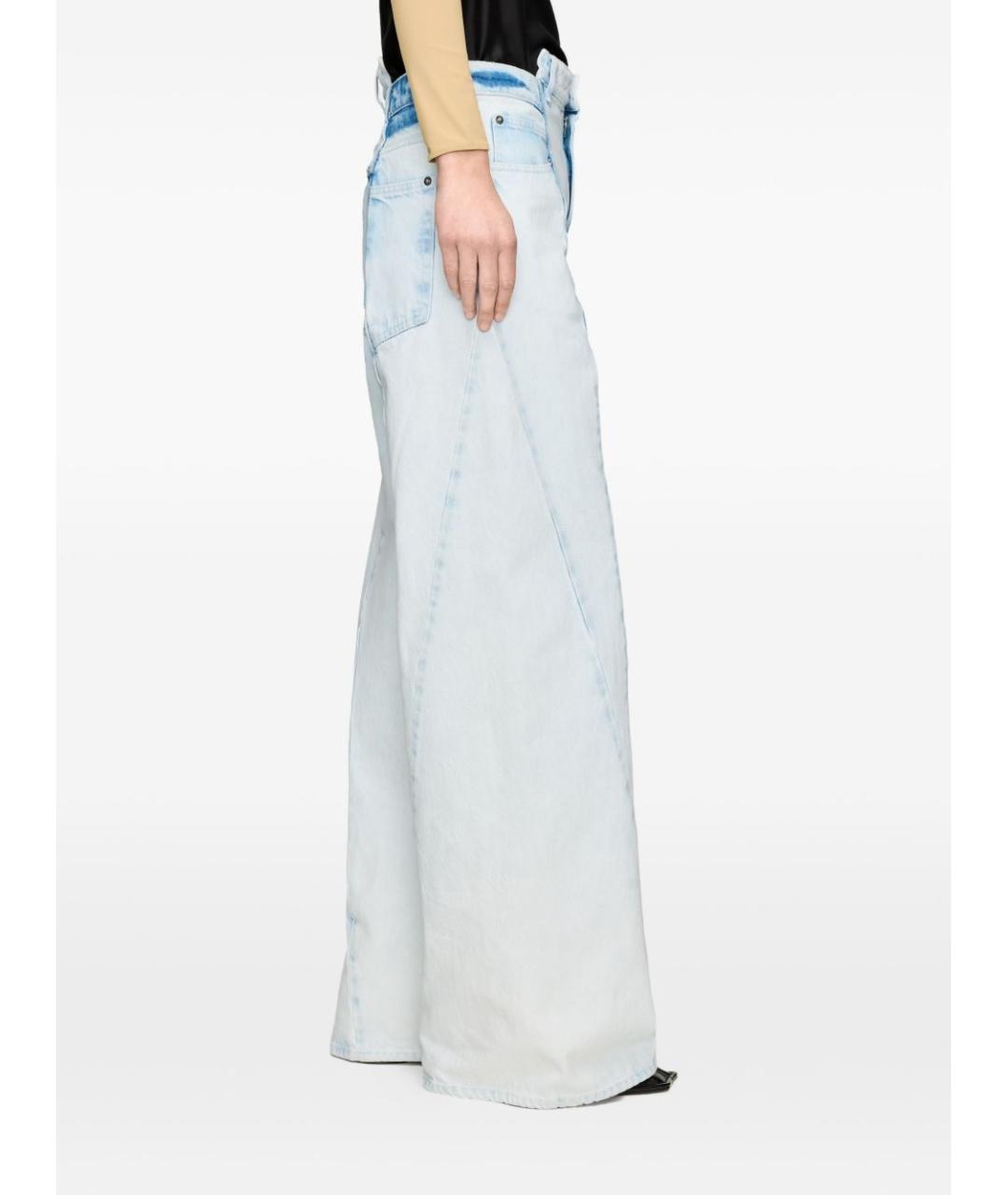 MAISON MARGIELA Голубые хлопковые прямые джинсы, фото 2